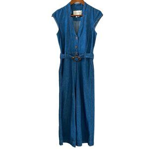Pilcro & The Letterpress Wide Leg Crop Light Denim Jumpsuit Size 0